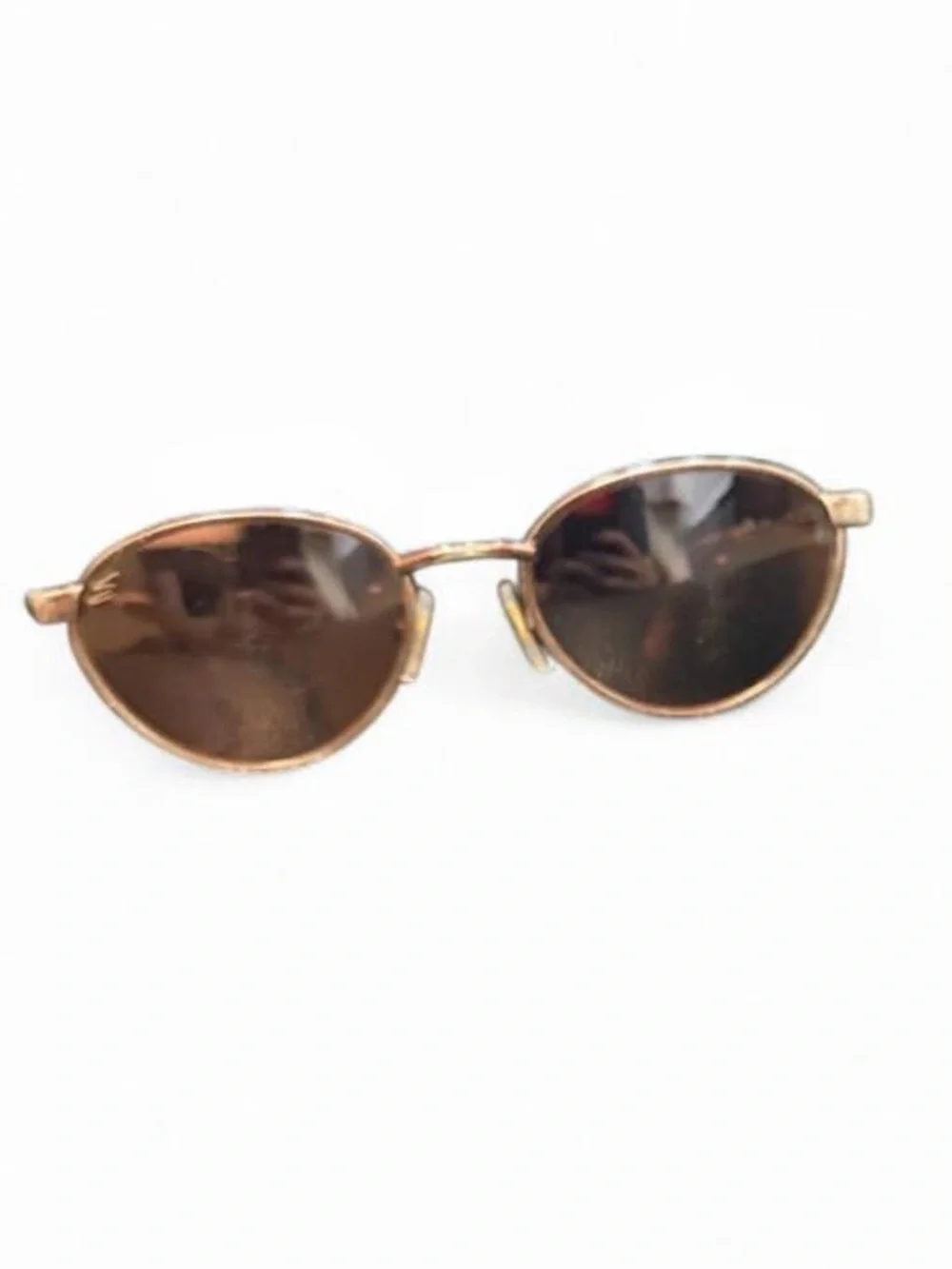 Vintage Serengeti 6475 Oval Sunglasses Gold Metal Frame Brown Driver Lenses USA